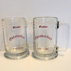 VINTAGE SET OF 2 LOTUS OKTOBERFEST BEER MUGS OCTOBER 3, 1986